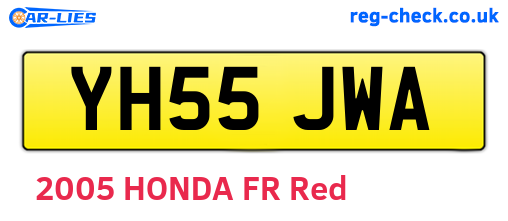 YH55JWA are the vehicle registration plates.