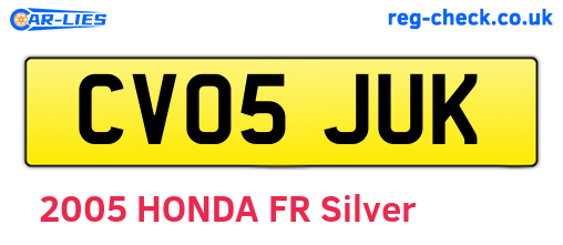 CV05JUK are the vehicle registration plates.
