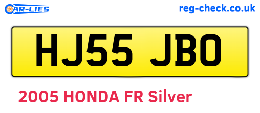 HJ55JBO are the vehicle registration plates.