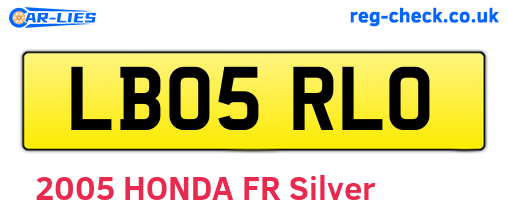 LB05RLO are the vehicle registration plates.