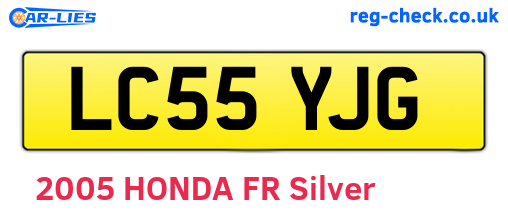 LC55YJG are the vehicle registration plates.