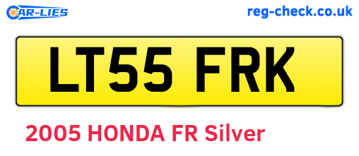 LT55FRK are the vehicle registration plates.