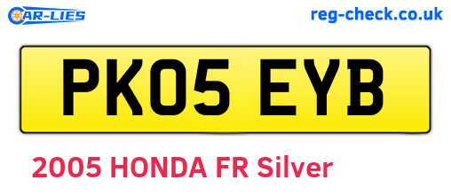 PK05EYB are the vehicle registration plates.