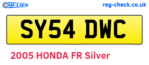 SY54DWC are the vehicle registration plates.