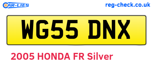 WG55DNX are the vehicle registration plates.