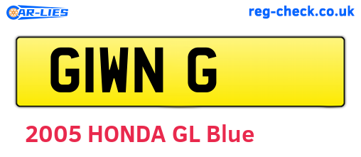G1WNG are the vehicle registration plates.