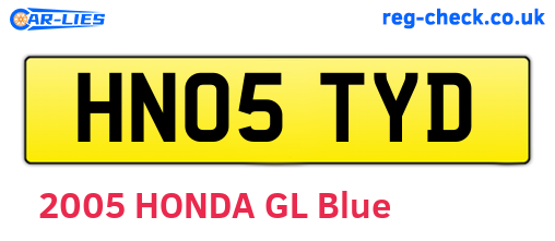 HN05TYD are the vehicle registration plates.
