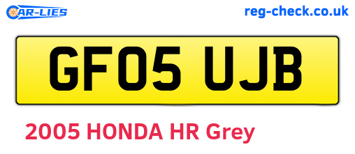 GF05UJB are the vehicle registration plates.
