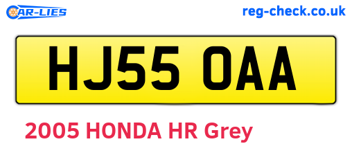 HJ55OAA are the vehicle registration plates.