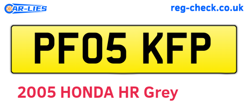 PF05KFP are the vehicle registration plates.