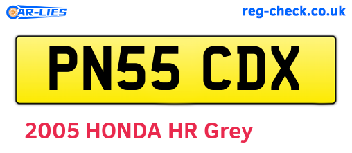 PN55CDX are the vehicle registration plates.