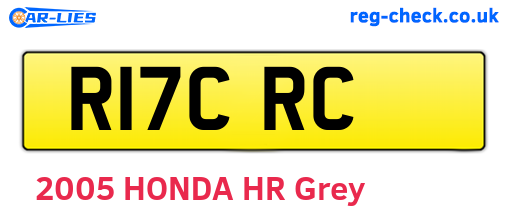 R17CRC are the vehicle registration plates.