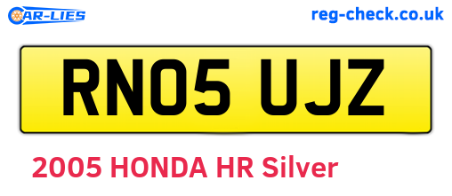 RN05UJZ are the vehicle registration plates.
