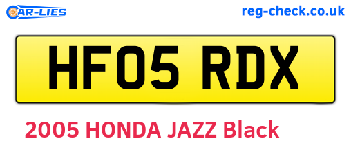 HF05RDX are the vehicle registration plates.