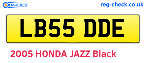 LB55DDE are the vehicle registration plates.