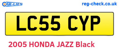 LC55CYP are the vehicle registration plates.