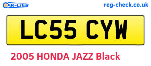 LC55CYW are the vehicle registration plates.