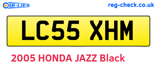 LC55XHM are the vehicle registration plates.