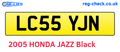 LC55YJN are the vehicle registration plates.