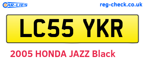 LC55YKR are the vehicle registration plates.