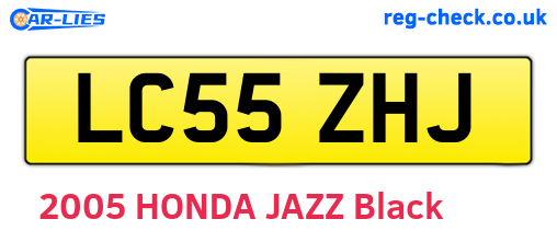 LC55ZHJ are the vehicle registration plates.