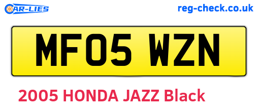 MF05WZN are the vehicle registration plates.