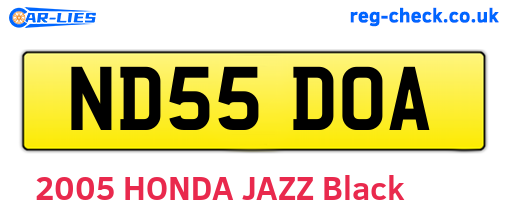 ND55DOA are the vehicle registration plates.
