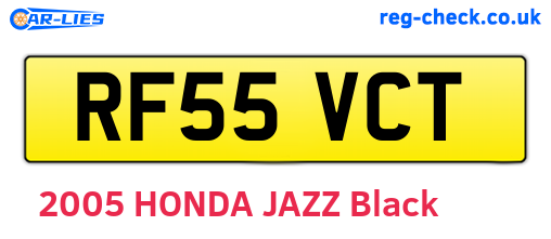 RF55VCT are the vehicle registration plates.