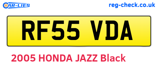 RF55VDA are the vehicle registration plates.