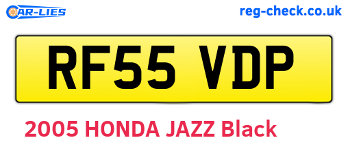 RF55VDP are the vehicle registration plates.