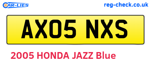 AX05NXS are the vehicle registration plates.