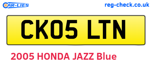 CK05LTN are the vehicle registration plates.