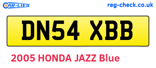 DN54XBB are the vehicle registration plates.