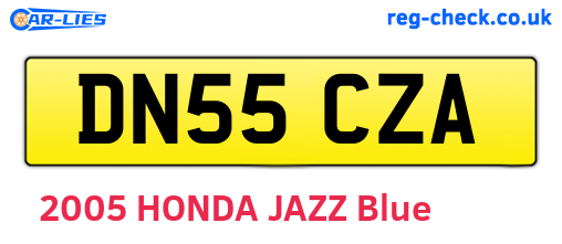 DN55CZA are the vehicle registration plates.