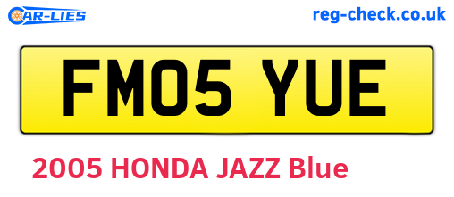 FM05YUE are the vehicle registration plates.