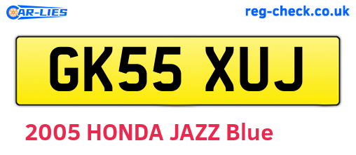 GK55XUJ are the vehicle registration plates.