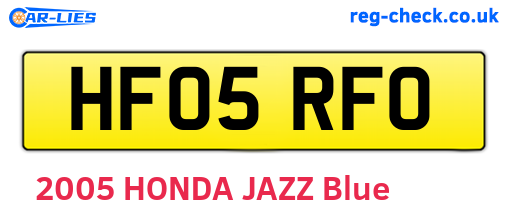 HF05RFO are the vehicle registration plates.