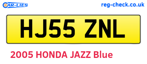 HJ55ZNL are the vehicle registration plates.