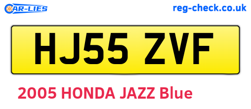 HJ55ZVF are the vehicle registration plates.