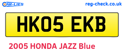 HK05EKB are the vehicle registration plates.