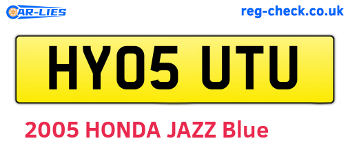 HY05UTU are the vehicle registration plates.