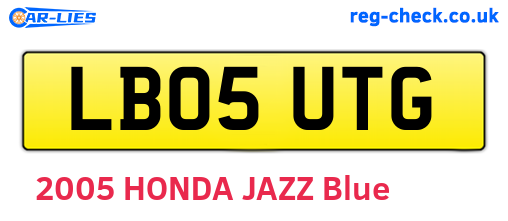 LB05UTG are the vehicle registration plates.