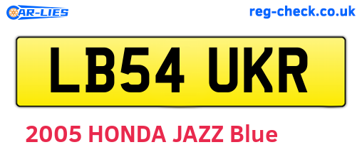 LB54UKR are the vehicle registration plates.