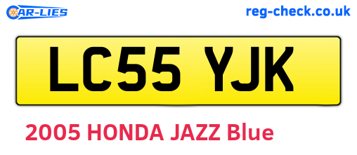 LC55YJK are the vehicle registration plates.