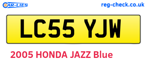 LC55YJW are the vehicle registration plates.