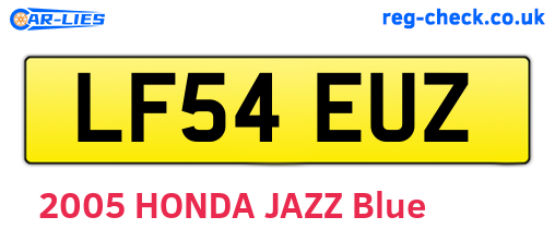 LF54EUZ are the vehicle registration plates.
