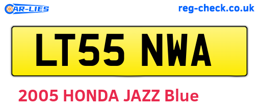 LT55NWA are the vehicle registration plates.