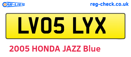 LV05LYX are the vehicle registration plates.