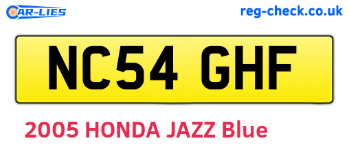 NC54GHF are the vehicle registration plates.