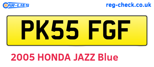 PK55FGF are the vehicle registration plates.
